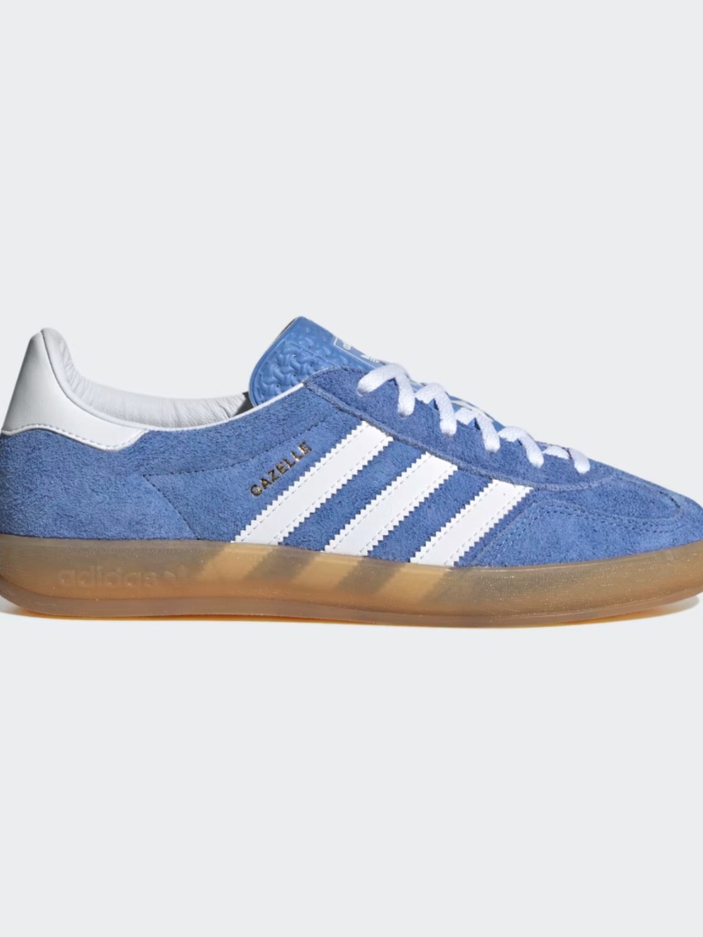 adidas Gazelle Indoor Sneakers - Light Blue/White with Gum Sole